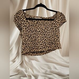 Gaze Women's Large Cheetah Print Crop Top
